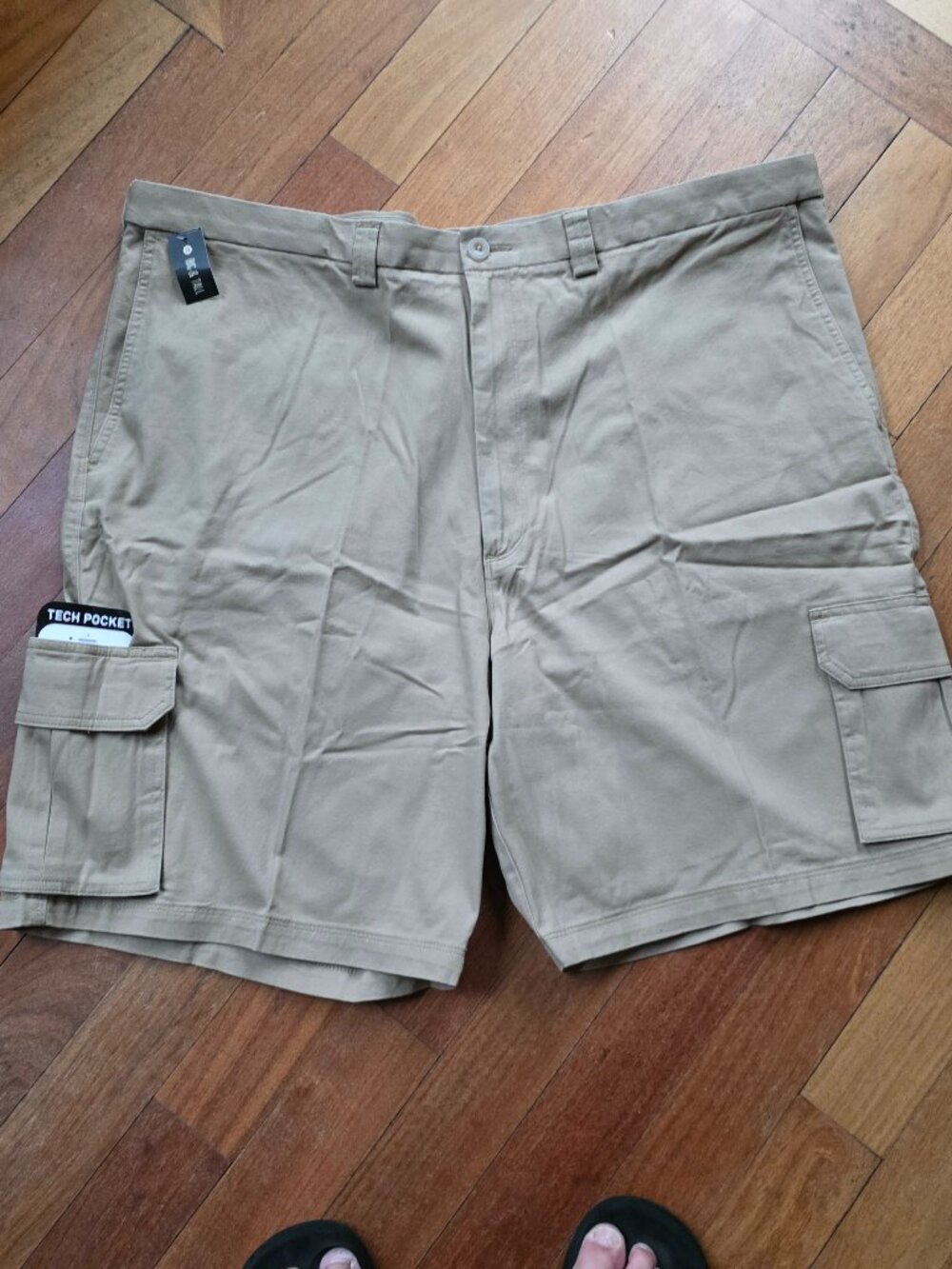 NWT Haggar Clothing Khaki Chino Cargo Shorts Big & Tall Size 46